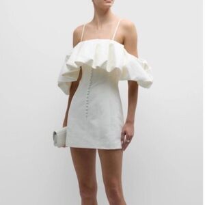 SIMKHAI Puff Mini Dress in Natural White NWT